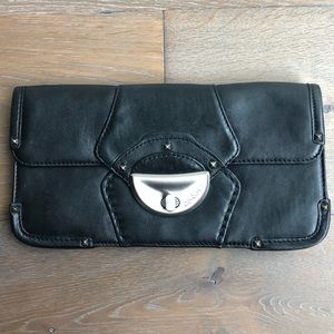 Black studded leather Botkier clutch